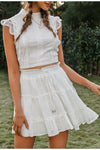 Jupe blanche hippie femme