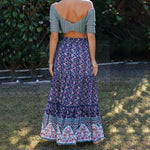 Jupe longue boheme bleu marine de qualite