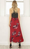 Jupe longue rouge boheme pas cher