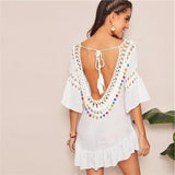 Robe boheme chic ecru femme