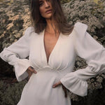 Robe boho blanche de bohemienne