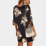 Robe courte esprit boheme fleurie de bohemienne