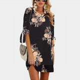 Robe courte esprit boheme fleurie tendance