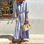 Robe longue bleu style boheme femme