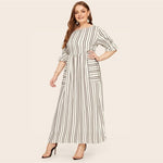 Robe longue boheme grande taille blanche hippie