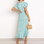 Robe style boheme chic vert d'eau 2020