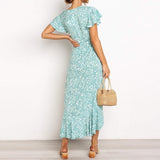 Robe style boheme chic vert d'eau 2020