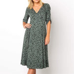 Robe verte longue style boheme 2020