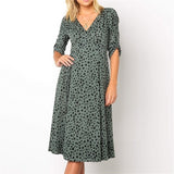Robe verte longue style boheme 2020