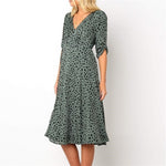 Robe verte longue style boheme chic
