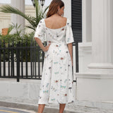 robe-blanche-boheme-mi-longue style