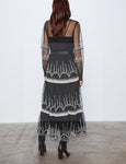 robe-longue-boheme-chic-manches-longues-et-ras-de-cou de qualite