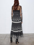 robe-longue-boheme-chic-manches-longues-et-ras-de-cou de qualite
