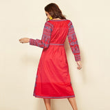 robe-longue-boheme-chic-rouge de qualite