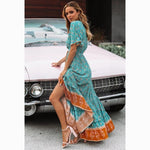 robe-longue-boheme-col-v pas cher