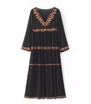 robe-longue-boheme-dentelle-noire de qualite