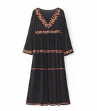 robe-longue-boheme-dentelle-noire de qualite