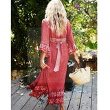 robe-longue-boheme-rose-poudre femme