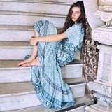 robe-longue-boheme-turquoise femme