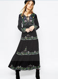 robe-longue-esprit-boheme-chic-manches-longues-et-ras-de-cou hippie