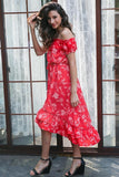 robe-longue-fleurie-boheme-rouge boho