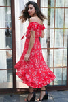 robe-longue-fleurie-boheme-rouge de bohemienne