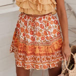 Jupe boheme jaune courte chic