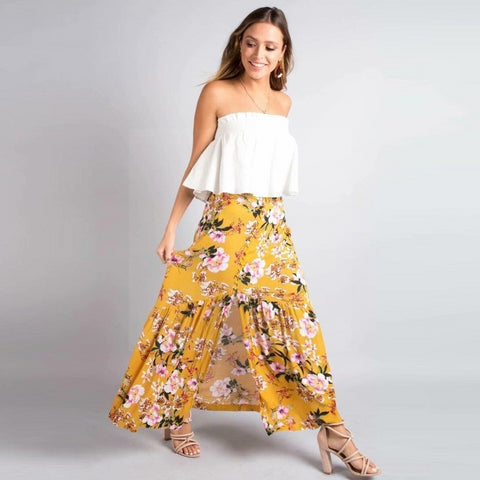 Jupe boheme jaune de bohemienne