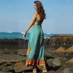Jupe longue boheme bleue boho chic