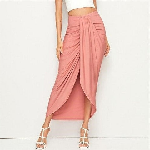 Jupe longue boheme corail tendance