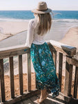 Jupe longue style boheme verte hippie
