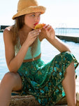 Jupe longue style boheme verte style