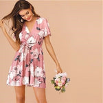 Robe bohème rose poudrée 2020