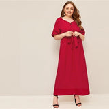 Robe boheme grande taille rouge luxe
