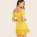 Robe boheme jaune tendance