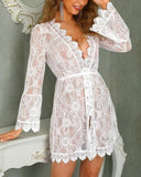 Robe boho blanche dentelle femme