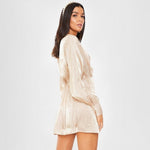Robe courte blanche été boheme hippie
