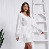 Robe courte blanche style boheme boho