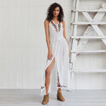 Robe longue boheme a bretelle femme