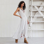 Robe longue boheme a bretelle luxe