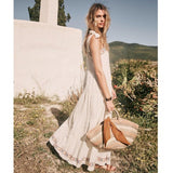 Robe longue boheme blanche luxe