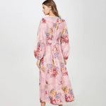 Robe longue boheme rose hippie