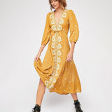 Robe longue fleurie boho luxe