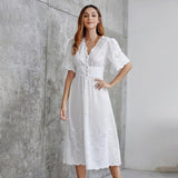 Robe longue style boheme blanche luxe