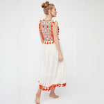 robe-boheme-blanche-et-rouge boho chic