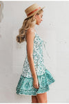 robe-courte-boheme-verte pas cher