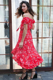 robe-longue-fleurie-boheme-rouge de bohemienne