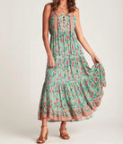 robe-longue-style-boheme-verte femme